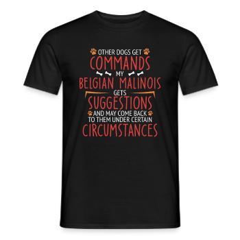 Belgian Malinois Commands Belgian Shepherd - Männer T-Shirt - Schwarz - Vorne - AI Model Male 178 light (178cm)