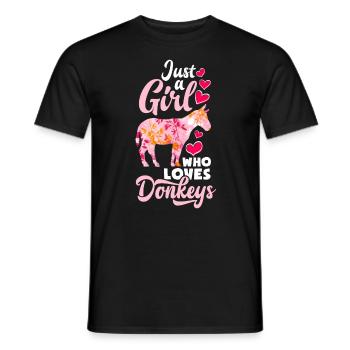 Lustiges Esel Liebhaber Geschenk Mädchen Esel - Männer T-Shirt - Schwarz - Vorne - AI Model Male 178 light (178cm)