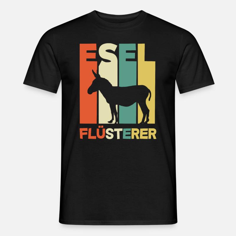 Esel Flüsterer Lustiges Esel Geschenk - Männer T-Shirt - Schwarz