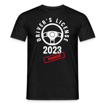 Driver's License Passed Gift - Men's T-Shirt - black - Front - AI Model Male 178 light (178cm)