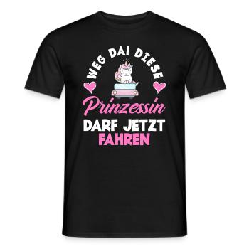 Diese Prinzessin Darf Jetzt Fahren Führerschein - Männer T-Shirt - Schwarz - Vorne - AI Model Male 178 light (178cm)