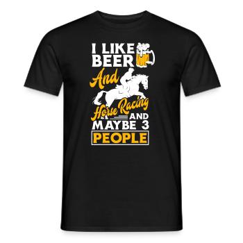 Courses de chevaux - T-shirt homme - noir - Devant - AI Model Male 178 light (178cm)