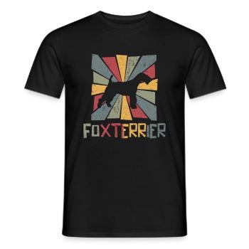 Fox Terrier Vintage Rétro - T-shirt homme - noir - Devant - AI Model Male 178 light (178cm)