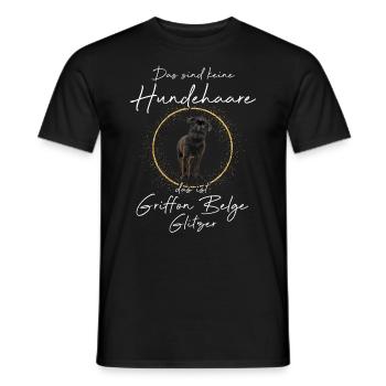 Keine Hundehaare das ist Griffon Belge Gitzer - Männer T-Shirt - Schwarz - Vorne - AI Model Male 178 light (178cm)