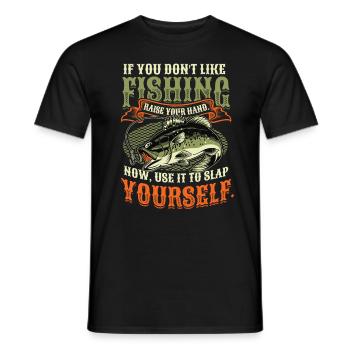 Drôle de pêche en disant Fischer - T-shirt homme - noir - Devant - AI Model Male 178 light (178cm)