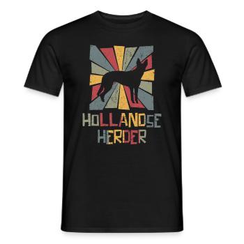 Hollandse Herder Vintage Retro - Men's T-Shirt - black - Front - AI Model Male 178 light (178cm)