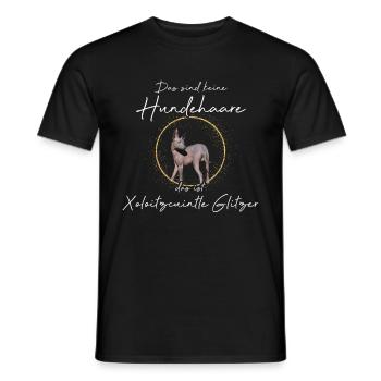 eine Hundehaare das ist Xoloitzcuintle Glitzer - Männer T-Shirt - Schwarz - Vorne - AI Model Male 178 light (178cm)