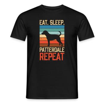 Eat sleep Patterdale repeat - Men's T-Shirt - black - Front - AI Model Male 178 light (178cm)