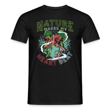 Nature makes my heart beat faster. - Men's T-Shirt - black - Front - AI Model Male 178 light (178cm)