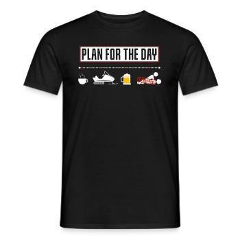 Plan amusant pour la motoneige de jour - T-shirt homme - noir - Devant - AI Model Male 178 light (178cm)
