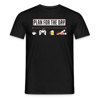 Plan amusant pour le jeu de joueur de jour - T-shirt homme - noir - Devant - AI Model Male 178 light (178cm)