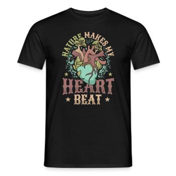 Nature makes my heart beat faster. - Men's T-Shirt - black - Front - AI Model Male 178 light (178cm)
