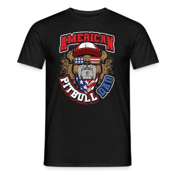 American Pitbull Dad 4. Juli - Männer T-Shirt - Schwarz - Vorne - AI Model Male 178 light (178cm)