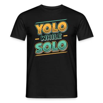 Solo proud single, Happy single - Men's T-Shirt - black - Front - AI Model Male 178 light (178cm)