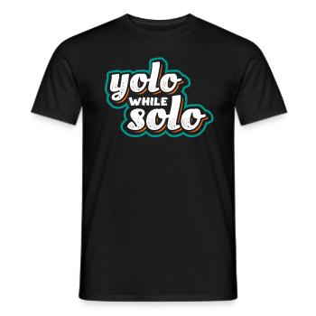 Solo proud single, Happy single - Men's T-Shirt - black - Front - AI Model Male 178 light (178cm)