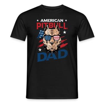 American Pitbull Dad 4. Juli - Männer T-Shirt - Schwarz - Vorne - AI Model Male 178 light (178cm)