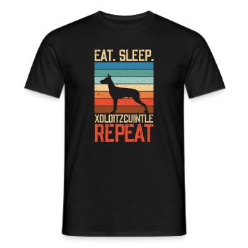 Eat sleep Xoloitzcuintle repeat - Männer T-Shirt - Schwarz - Vorne - AI Model Male 178 light (178cm)