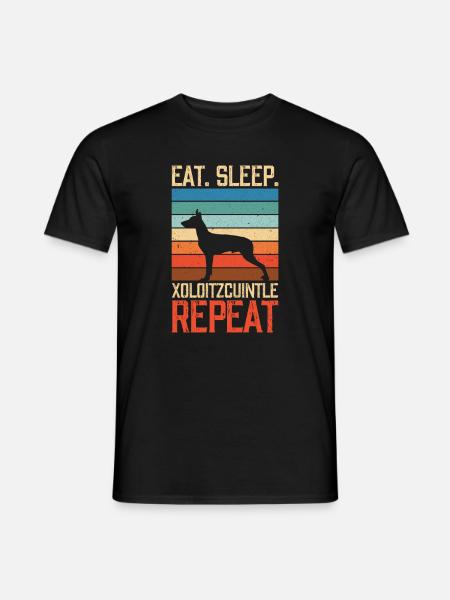 Manger dormir Xoloitzcuintle répéter - T-shirt homme - noir