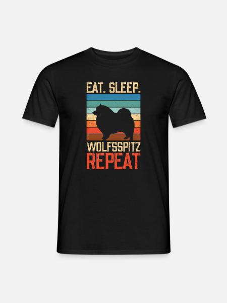 Eat sleep Wolfsspitz Repeat - Men's T-Shirt - black