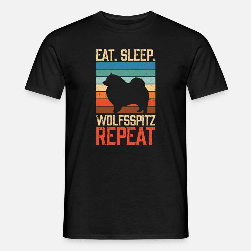 Manger dormir Wolfsspitz Répéter - T-shirt homme - noir