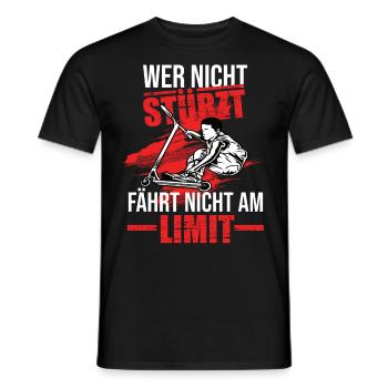 Scooter Roller Tretroller stunt scooter trick - Männer T-Shirt - Schwarz - Vorne - AI Model Male 178 light (178cm)