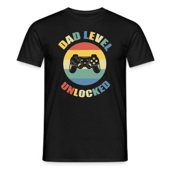 Dad Level unlocked - finally father - Men's T-Shirt - black - Front - AI Model Male 178 light (178cm)