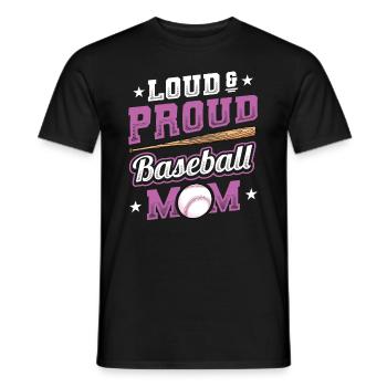 Laut und stolzer Baseball-Mutter - Männer T-Shirt - Schwarz - Vorne - AI Model Male 178 light (178cm)