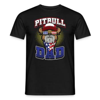 Amerikanischer Pitbull Dad 4. Juli - Männer T-Shirt - Schwarz - Vorne - AI Model Male 178 light (178cm)