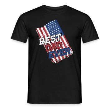 Meilleur papa patriotique de tous les temps Fête des Pères - T-shirt homme - noir - Devant - AI Model Male 178 light (178cm)