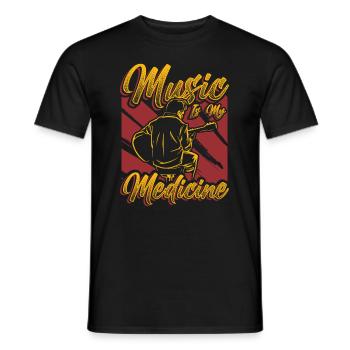 La musique est ma médecine Mélomanes - T-shirt homme - noir - Devant - AI Model Male 178 light (178cm)