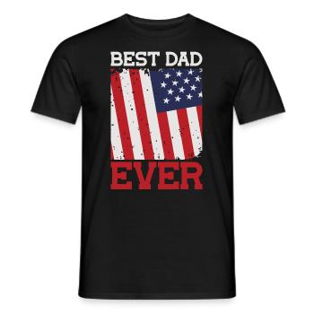 Meilleur papa patriotique de tous les temps Fête des Pères - T-shirt homme - noir - Devant - AI Model Male 178 light (178cm)
