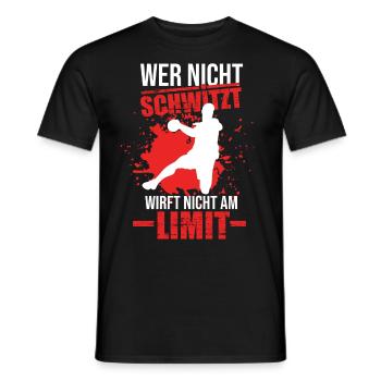 Wer nicht schwitzt Handball Handballer Ballsport - Männer T-Shirt - Schwarz - Vorne - AI Model Male 178 light (178cm)