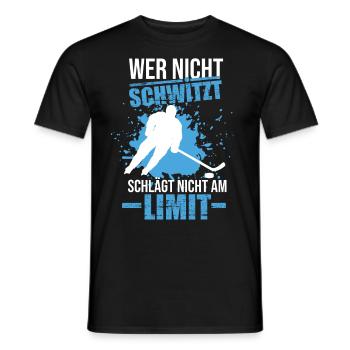 Eishockey Puck Schlittschuhe Hockey Hockeyspieler - Männer T-Shirt - Schwarz - Vorne - AI Model Male 178 light (178cm)