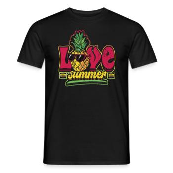 Hello Summer Pineapple with Sunglasses - Men's T-Shirt - black - Front - AI Model Male 178 light (178cm)
