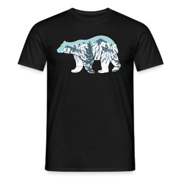 Polar Bear Alaska Mountain Wilderness Outdoors - Men's T-Shirt - black - Front - AI Model Male 178 light (178cm)