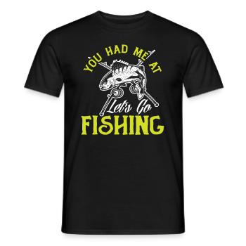 Fun Fishing Angler Fisherman Gift - Men's T-Shirt - black - Front - AI Model Male 178 light (178cm)