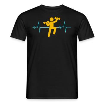 Water aerobics Aquatic fitness Heartbeat - Men's T-Shirt - black - Front - AI Model Male 178 light (178cm)