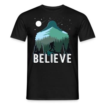 Croyez en Bigfoot Silhouette Sasquatch - T-shirt homme - noir - Devant - AI Model Male 178 light (178cm)