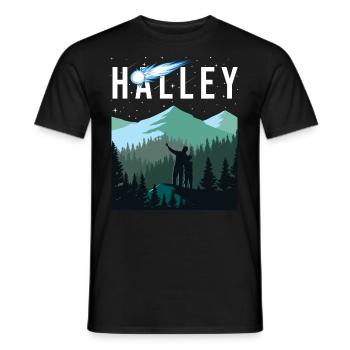 Halley's Comet Night Sky Solar System Space - Men's T-Shirt - black - Front - AI Model Male 178 light (178cm)