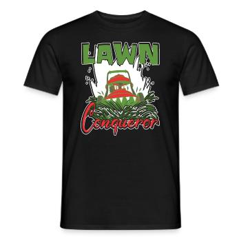 Rasenmäher Lawn Conqueror Rasenpflege - Männer T-Shirt - Schwarz - Vorne - AI Model Male 178 light (178cm)