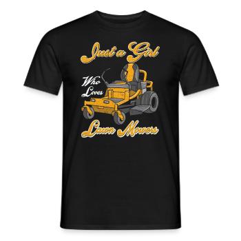Just a Girl Who Loves Lawn Mowers Lawn Care - Men's T-Shirt - black - Front - AI Model Male 178 light (178cm)