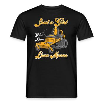 Just a Girl Who Loves Lawn Mowers Lawn Care - Men's T-Shirt - black - Front - AI Model Male 178 light (178cm)
