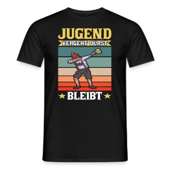 Dubbing Lederhose Jugend vergeht Durst bleibt Sauf - Männer T-Shirt - Schwarz - Vorne - AI Model Male 178 light (178cm)