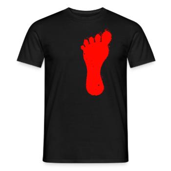 red left foot - Men's T-Shirt - black - Front - AI Model Male 178 light (178cm)