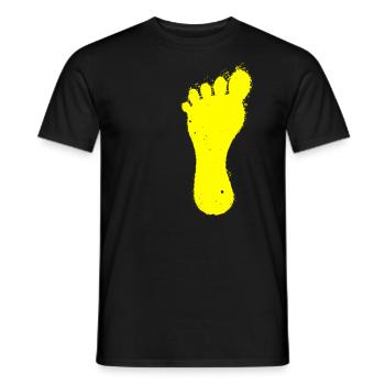 pied gauche jaune - T-shirt homme - noir - Devant - AI Model Male 178 light (178cm)