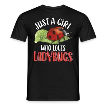 Just A Girl Who Loves Ladybugs Cute Bug Insect - Men's T-Shirt - black - Front - AI Model Male 178 light (178cm)
