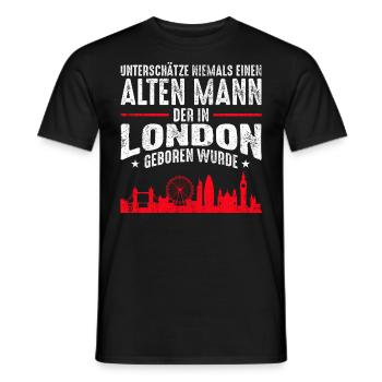 London Alter Mann Sprüche Geschenk - Männer T-Shirt - Schwarz - Vorne - AI Model Male 178 light (178cm)