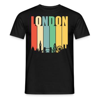 London Retro Vintage Skyline Stadt Heimat - Männer T-Shirt - Schwarz - Vorne - AI Model Male 178 light (178cm)