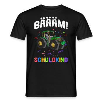 Einschulung | Bäääm! Schulkind - Männer T-Shirt - Schwarz - Vorne - AI Model Male 178 light (178cm)