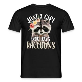 Juste une fille qui aime les ratons laveurs mignon drôle animal - T-shirt homme - noir - Devant - AI Model Male 178 light (178cm)